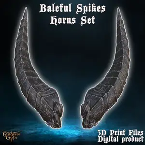 Fantasy Tiefling Baleful Spikes Cosplay Horns Baldurs Gate 3
