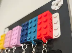 Customizable LEGO compatible Text Brick Key Fobs - Vertical Remix