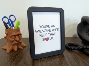 Awesome Wife Framed Art for Desk or Wall Mount