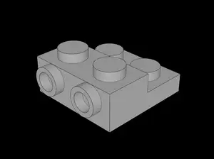 Lego Compatible (4304.dat) Plate 2 x 2 x 0.667 with Two Studs On Side and Two Raised with Partial Closed Understud