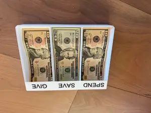 Kids Spend/Save/Give money tray with lid