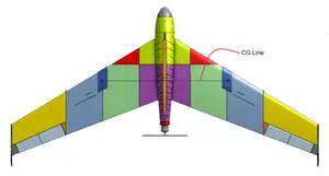 Le's Falcon 3D printed R/C Flying Wing, 48" W.S. 10-12-24