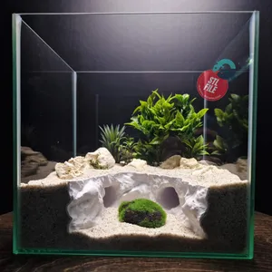 Aquarium And Reptile Two Tunnel Cave, Bottom Dwelling Fish Hideout, Shrimp Naturalistic Rock Shelter, Small Animal Grotto