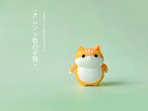 Little orange cat, mini pocket toy with movable joints