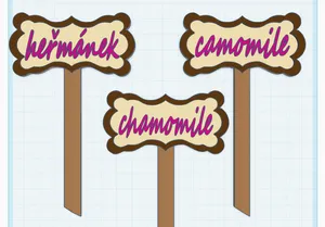 Garden tag - chamomile/camomile/heřmánek
