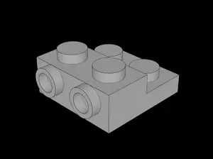 Lego Compatible (99206.dat) Plate 2 x 2 x 0.667 with Two Studs On Side and Two Raised with Closed Understud
