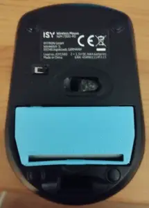 Battery cover for ISY wireless mouse