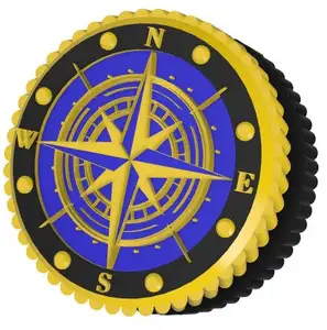No Sew Button - Nautical Compass Rose