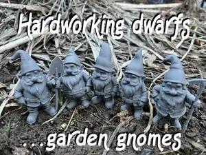 Hardworking dwarfs, gnomes for the garden