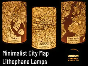 Minimalist City Map Lithophane Lamps - Tutorial