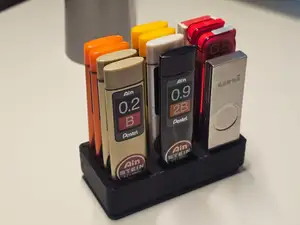 Gridfinity 1x2 12 Slot Pencil Lead Holder