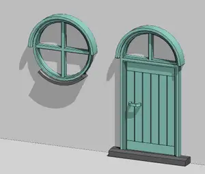 Door and Window for doll, dwarf, hobbit, tinkerbell or mouse houses. No support printable.