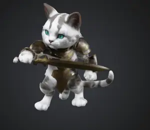cat holding a sword
