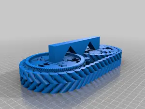 Tank Track Print in Place fully Parametric with Motor Gear