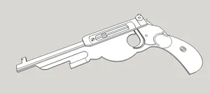 Jenga gun, 1894 Bergmann automatic pistol.