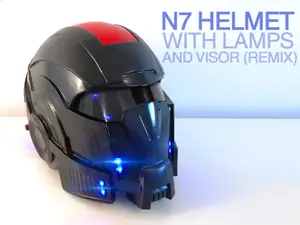 N7 Helmet with LAMPS (from Mass Effect), resplit, rescaled with visor (remix)