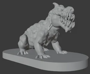 Komodo Dragon, Giant Lizard # 4 - 50mm x 25mm Baseplate (DND / TTRPG)