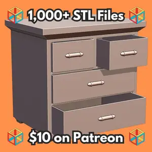 Bedside Drawer Style Desk Organizer with Pull-Out Drawer for Coins and Trinkets MineeForm FDM 3D Print STL File