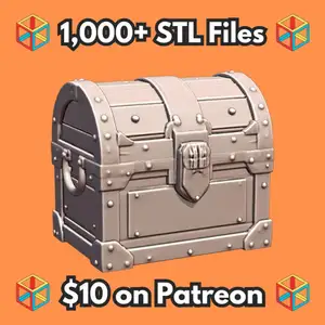 28mm DND Sturdy Treasure Chest Miniature for Dungeon Props MineeForm FDM 3D Print STL File