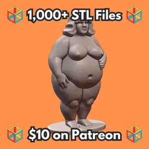 NSFW Voluptuous Female Nude Figurine with Hand on Belly MineeForm FDM 3D Print STL File