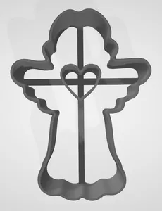 Angel with heart cookie cutter