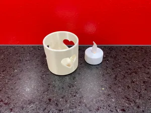 LED candle holder with heart