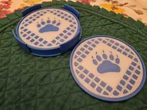 Coaster with TPU Bear Paw Inlay