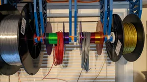 Sample coil spacer for under shelf rewinders