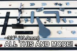 3/4'' / 19mm (19.0mm) Bench Dog Set with Levers, Cams, Stops, etc