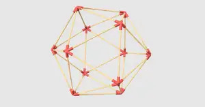 Geometry: Icosahedron corner connectors for wooden skewers