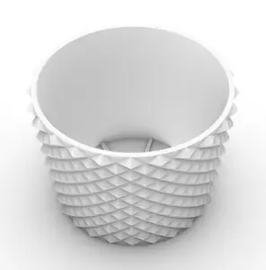 Flowerpot with pyramidal patern