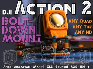 Original V1: DJI Action 2 TPU Quad Mounts: Any Drone, Any Tilt, Any ND