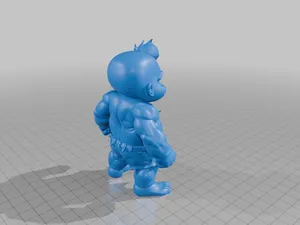 Chubby Baby Muscle Man Parody Figurine with Mohawk and Shorts StarForge Kits 3D Print STL File