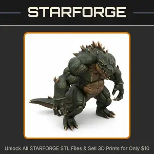 28mm Powerful Dinosaur Monster Spiked Beast Fantasy Creature StarForge Kits 3D Print STL File
