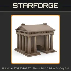 Ancient Greek Parthenon Style Reptile Shelter for Terrariums StarForge Kits 3D Print STL File