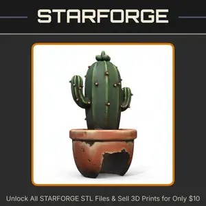 Cactus Shaped Planter and Pet Hide Combo for Small Animals StarForge Kits 3D Print STL File