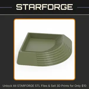Corner Water Bowl with Ramp for Reptiles and Small Pets StarForge Kits 3D Print STL File