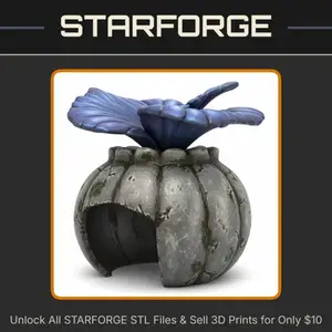 Floral Petal Design Reptile Hide Shelter for Terrariums StarForge Kits 3D Print STL File