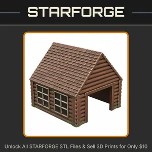 Log Cabin Wooden House Reptile Hamster Small Pet Animal Hide StarForge Kits 3D Print STL File