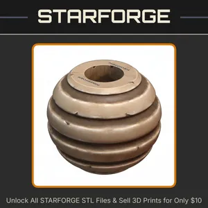 Ribbed Bead for DIY Men's Necklace Making StarForge Kits 3D Print STL File