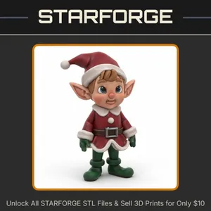 Fairy Garden Cute Elf Figurine with Holiday Outfit StarForge Kits 3D Print STL File