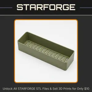 Dishwasher Safe Spoon Fork Drying Tray with Drainage Holes StarForge Kits 3D Print STL File