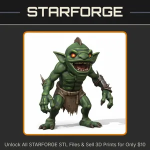 28mm Sci-Fi Cunning Goblin Thief for Interstellar Conflicts StarForge Kits 3D Print STL File
