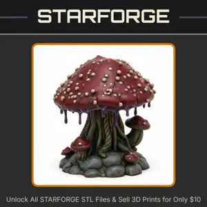 28mm DND Giant Mushroom Terrain Miniature for Enchanted Forests StarForge Kits 3D Print STL File