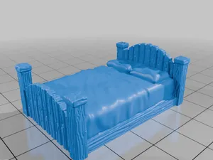 28mm DND Simple Wooden Tavern Bed Fantasy Terrain Miniature for Tabletop Gaming StarForge Kits 3D Print STL File