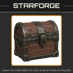 28mm DND Sturdy Treasure Chest Miniature for Dungeon Props StarForge Kits 3D Print STL File