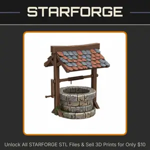 28mm Fantasy Mini Magical Well for DND Tabletop Wargame Terrain StarForge Kits 3D Print STL File