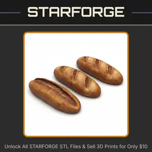 28mm Fantasy Mini Miniature Medieval Assorted Breads for DND Tabletop Wargame Terrain StarForge Kits 3D Print STL File