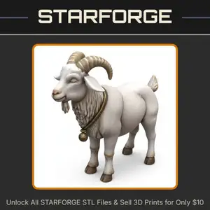 28mm DND Faithful Goat Companion Guardian Fantasy Miniature StarForge Kits 3D Print STL File
