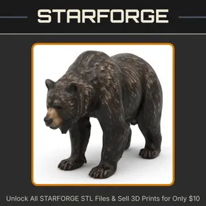 28mm DND Forest Bear Beast Fantasy Miniature StarForge Kits 3D Print STL File